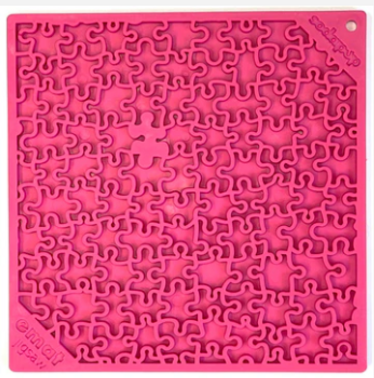 SodaPup Jigsaw Design Emat Enrichment Lick Mat Large Pink