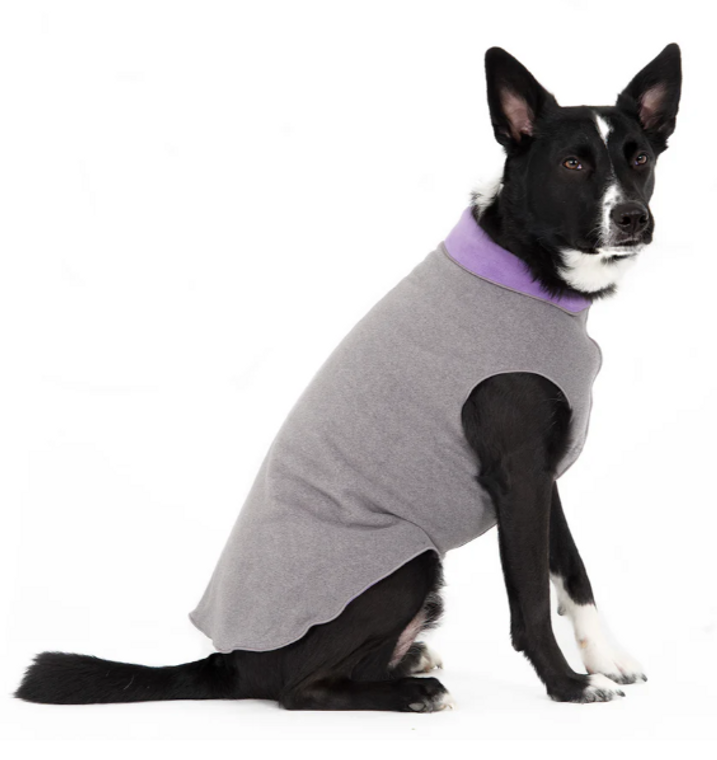 Gold Paw Double Fleece Charcoal & Lavender Size 14