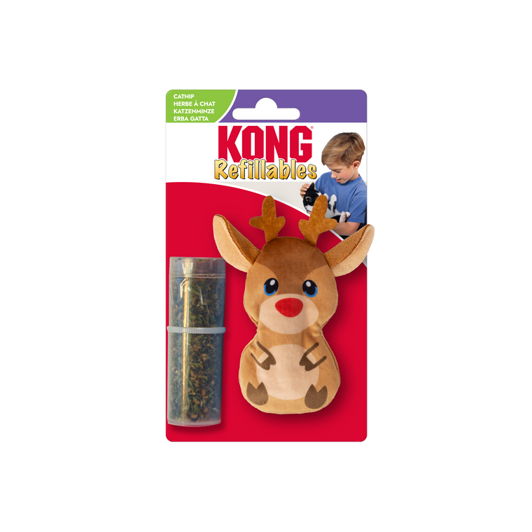 Kong Holiday Cat Toy Refillables Reindeer