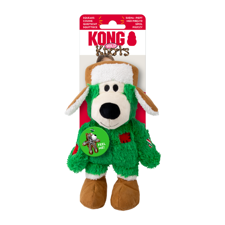 Kong Holiday Dog Toy Wild Knots Bear Assorted Small/Medium
