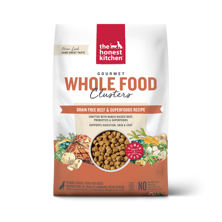 Honest Kitchen Whole Food Clusters Dog Grain Free Beef 10lb