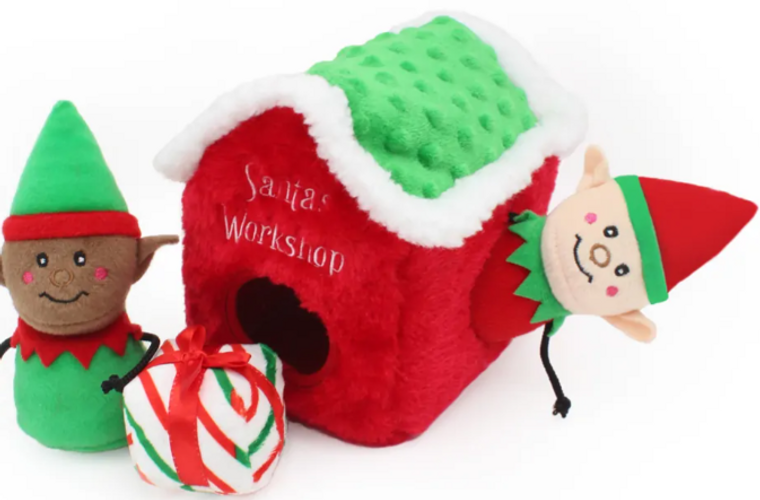 Zippy Paws Christmas Burrow Santa's Workshop