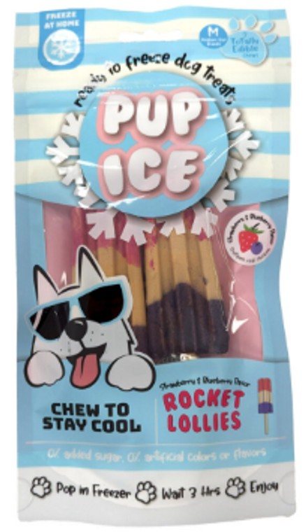 Ethical Spot Pup Ice Rocket Lollies Dog Chew Strawberry & Blueberry 2 pack