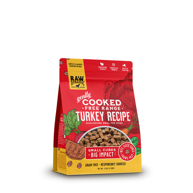 Raw Dynamic Frozen Gently Cooked Dog Food Turkey 2.5lb