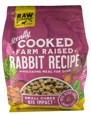 Raw Dynamic Frozen Gently Cooked Dog Food Rabbit 2.5lb