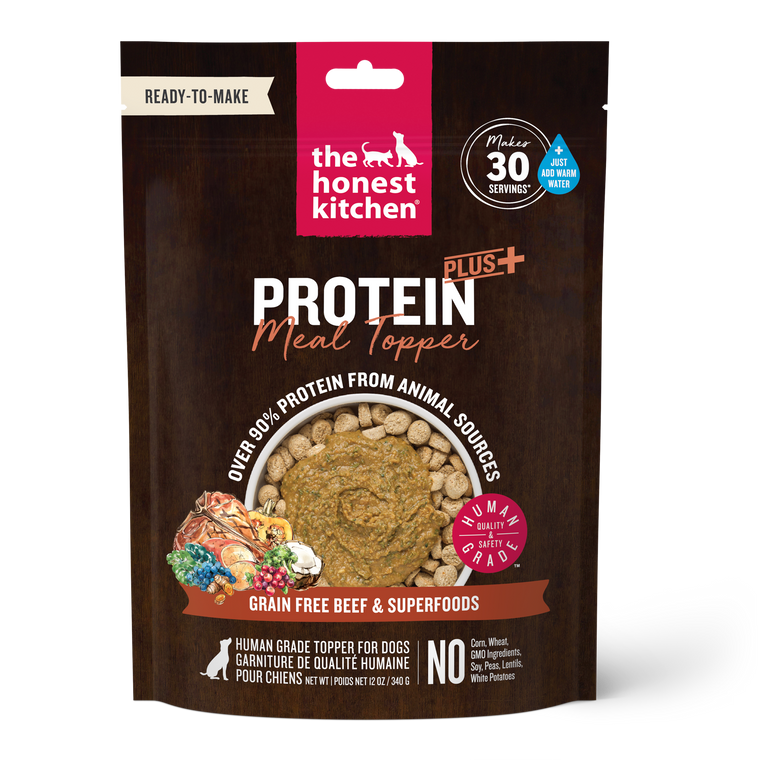Honest Kitchen Protein+ Grain Free Beef w/Superfoods Dog Food Topper 12oz
