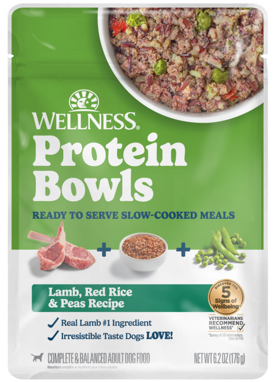 Wellness Wet Dog Protein Bowls Lamb, Red Rice & Peas 6.2oz