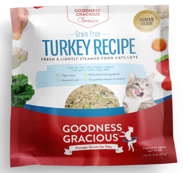 Goodness Gracious Gently Cooked Grain Free Turkey Recipe for Cats 16oz