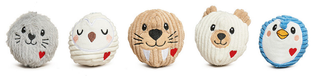 HuggleHounds Winter Friends WeeHuggles Balls, 5 pack