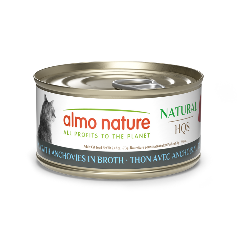 Almo Nature HQS Natural Tuna with Anchovies in Broth 2.47oz