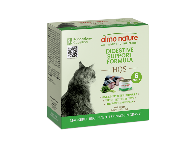 Almo Nature Functional Digestive Support Mackerel W/ Spinach 6pk of 1.76oz cans