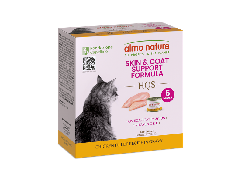 Almo Nature Functional Skin & Coat Chicken Fillet in gravy 6pk of 1.76oz cans