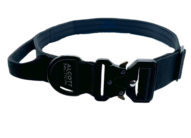Alcott Tactical Black Collar w/ Control Handle and Heavy Duty Metal Clasp Medium