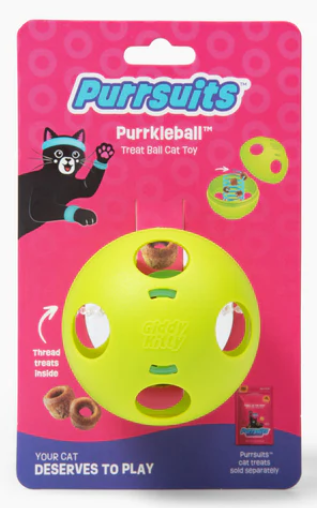 Giddy Kitty Purrsuits Purrkleball Treat Ball Cat Toy