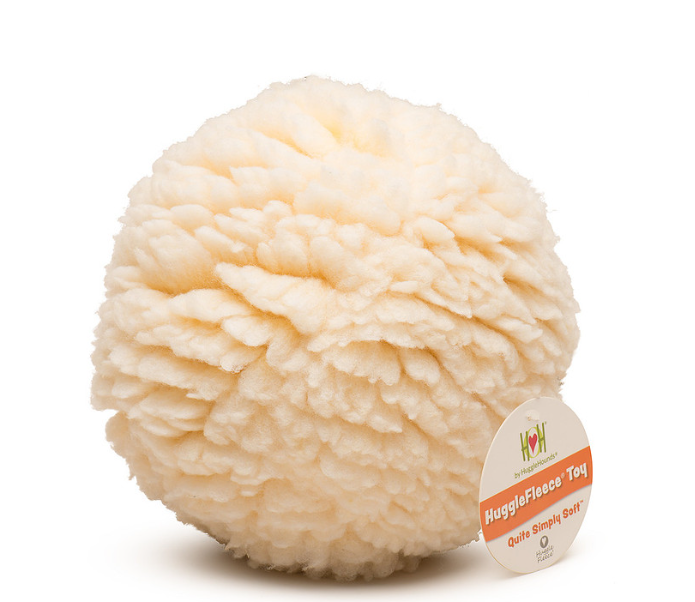 Hugglehound HuggleFleece Natural Ball Small Dog Toy
