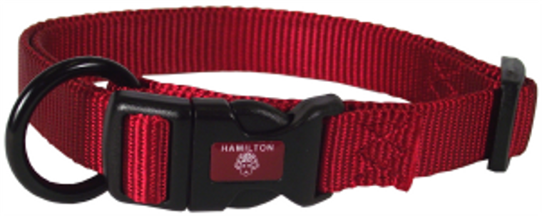 Hamilton Adjustable Dog Collar Red 1" 18-26"
