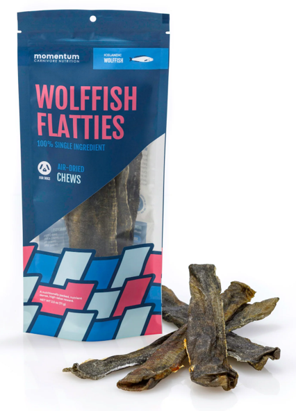 Momentum Flattie Chew Wolf Fish 2.5oz Bag