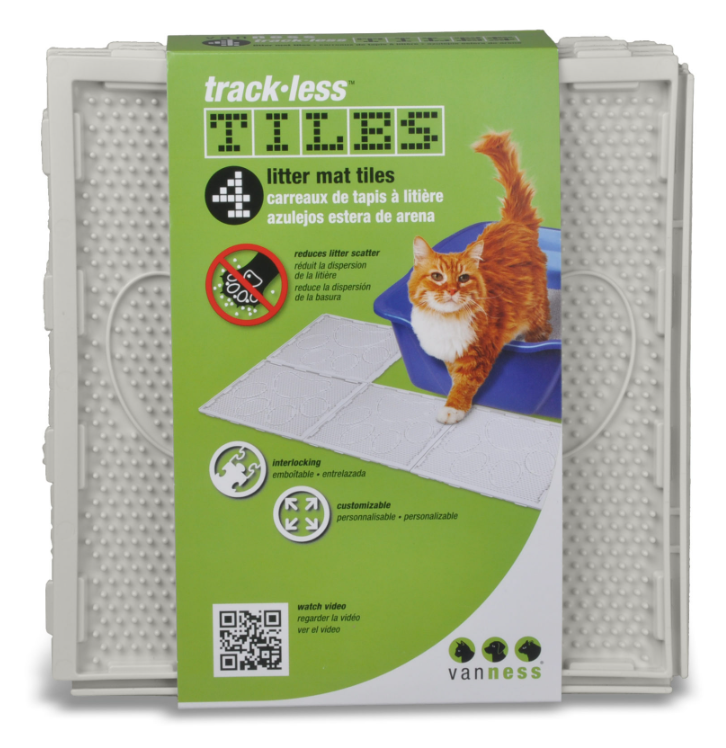 Vanness Track-Less Cat Litter Mat Tiles 4 Pack