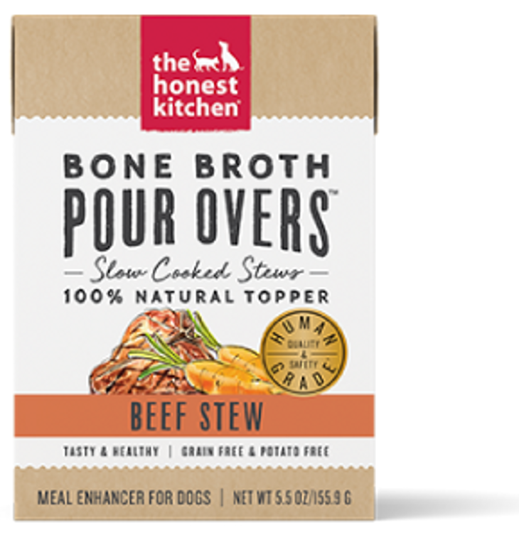 Honest Kitchen Pour Overs Beef Bone Broth Dog Food 5.50z