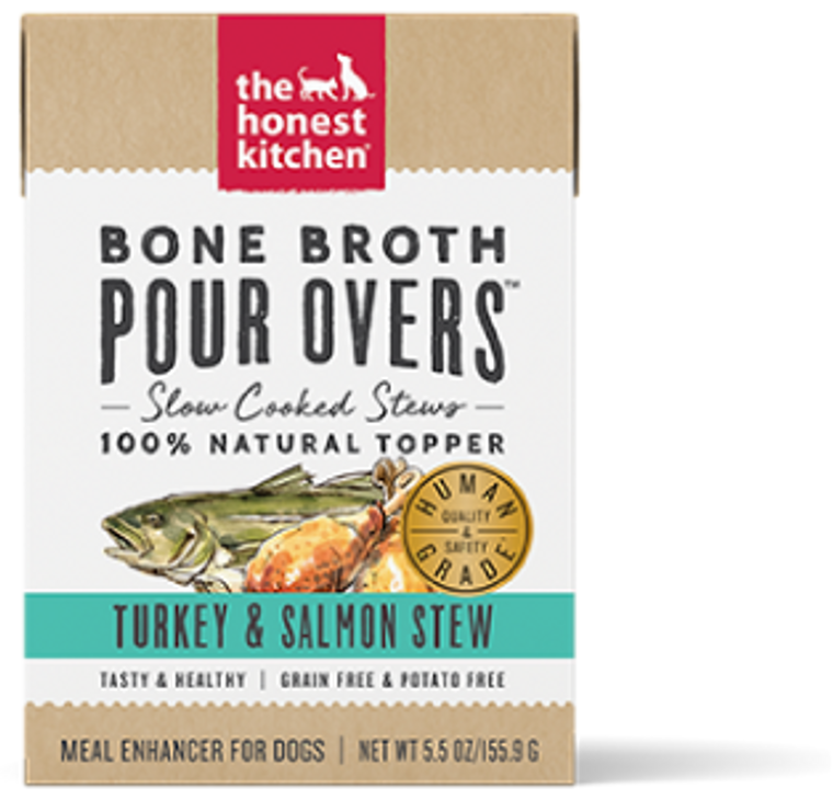 Honest Kitchen Pour Overs Turkey & Salmon Bone Broth Dog Food 5.50z