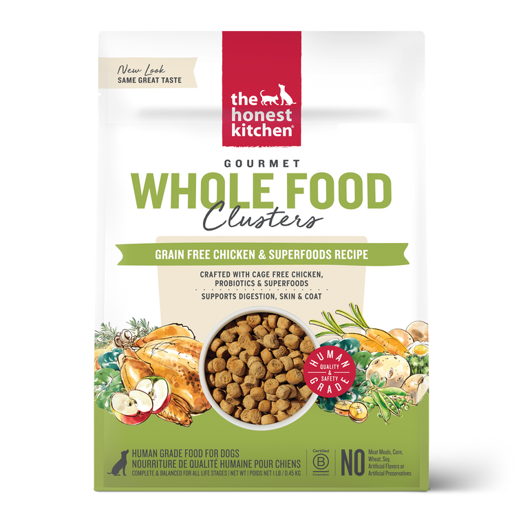 Honest Kitchen Whole Food Clusters Grain Free Chicken Dog Food 1lb