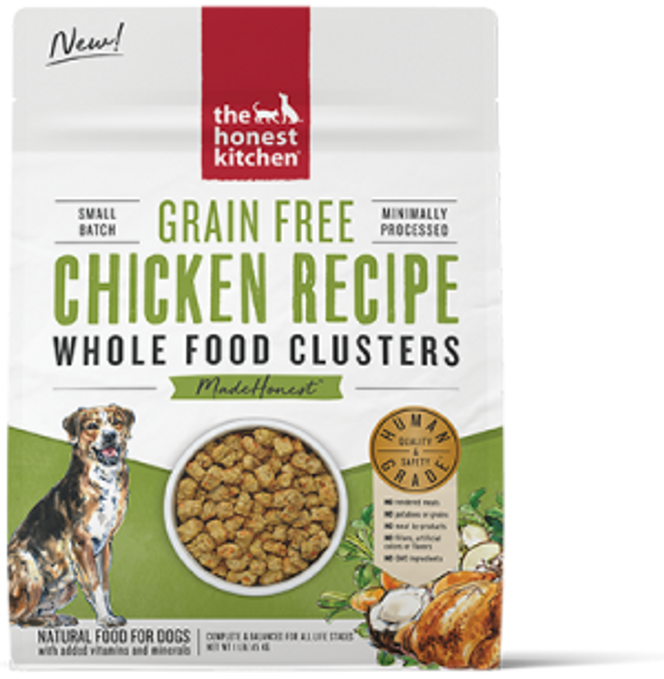 Honest Kitchen Whole Food Clusters Grain Free Chicken Dog Food 1lb