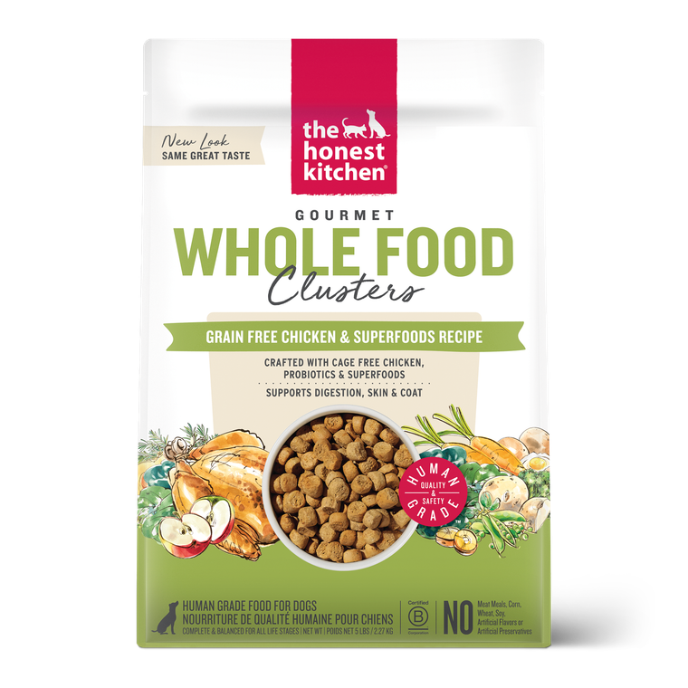 Honest Kitchen Whole Food Clusters Grain Free Chicken Dog Food 5lb