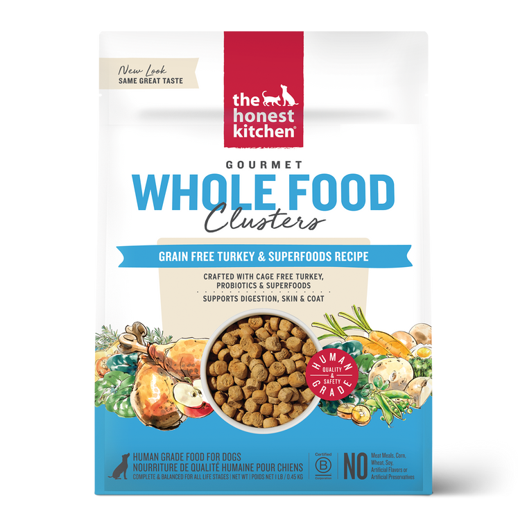 Honest Kitchen Whole Food Clusters Grain Free Turkey Dog Food 1lb