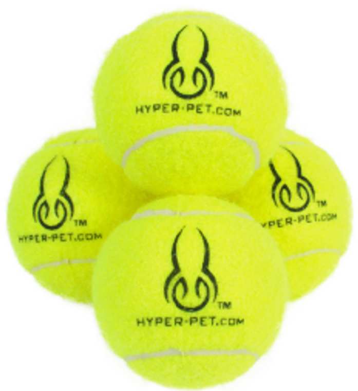 Hyper Pet 4 Pack Green Tennis Balls Dog Toy