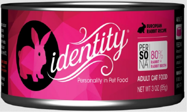 Identity Persona Free-Range French Rabbit Cat Food Recipe 3oz