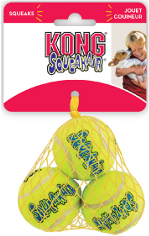 Kong ast3 3 Pack Small Squeaker Tennis Ball Dog Toy