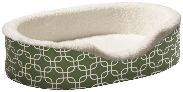 Midwest Orthopedic Nesting Bed with Teflon- Geo Pattern Green 29" Dog Bed