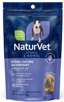 NaturVet Stool Eating Deterrent w/ Breath Aid Soft Chews 90ct
