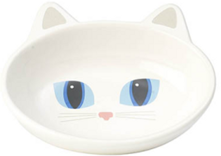 Petrageous 5.5" White Oval Frisky Kitty Dish