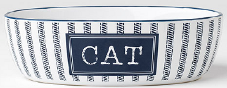 Petrageous 5.5" Country Blue Kitty Dish