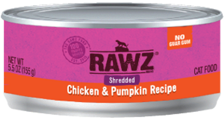 Rawz Shredded Chicken & Pumpkin Canned Cat Food 5oz