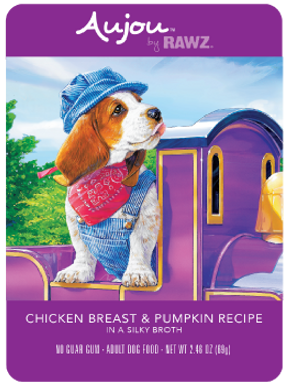 Rawz Aujou Chicken & Pumpkin Pouch Dog Food 2.5oz