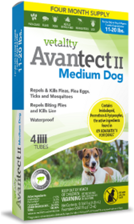 Vetality Avantect II Medium Dog 11-20 lbs 4 Pack