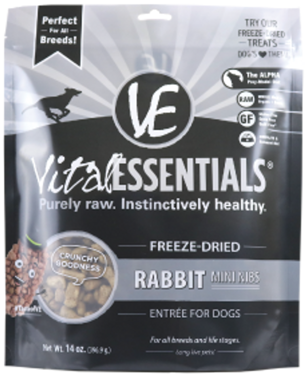 Vital Essential FD Rabit Mini Nibs Dog Food 14oz