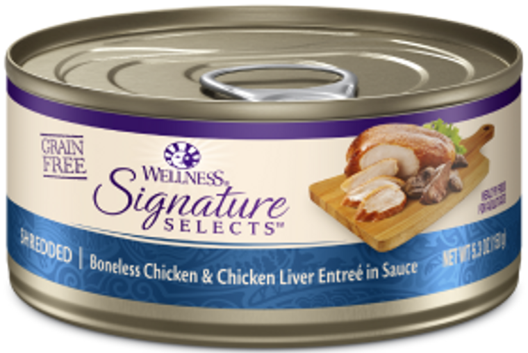 Wellness Core Signature Selects Shredded Chicken Liver Cat Food 2.8oz