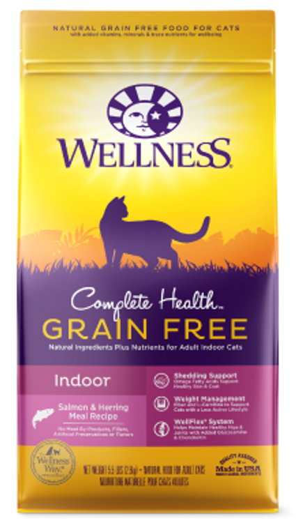 Wellness Complete Health GF Indoor Salmon Cat Food 5lb-8oz