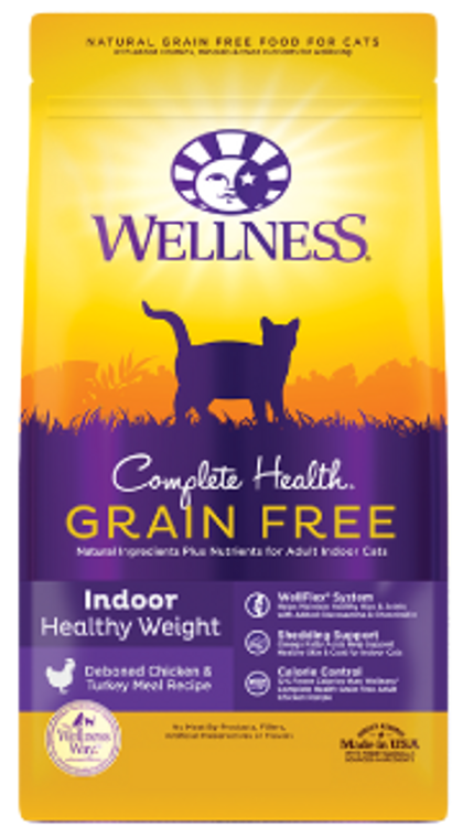 Wellness Complete Health GF Indoor Healthy Weight Chicken Turkey Cat Food 11lb