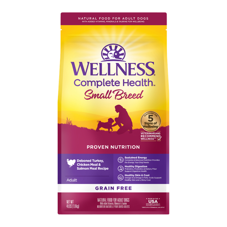 Wellness Complete Health GF Small Breed Adult Dog Food 4lb