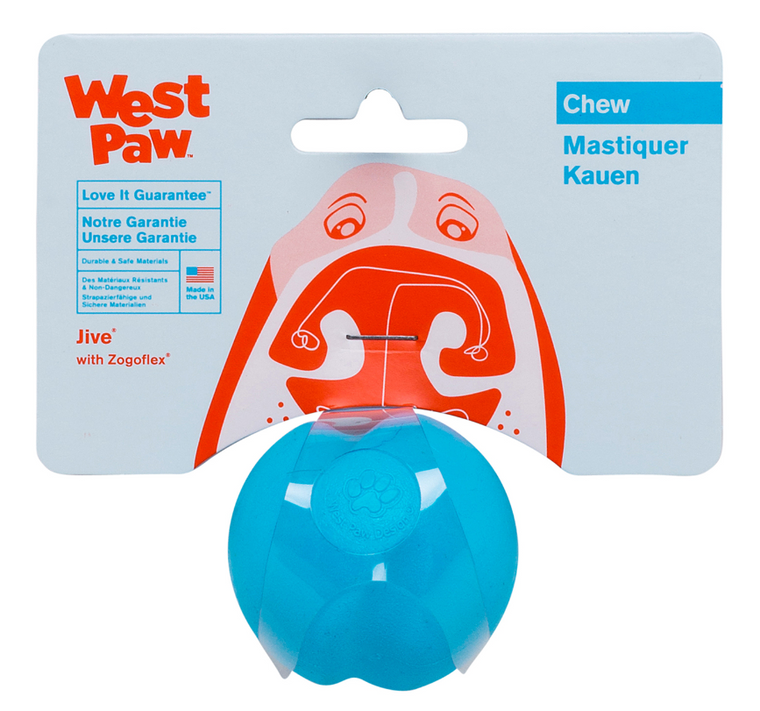 West Paw Jive Dog Toy Aqua 2"