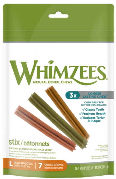 Whimzees Large Stix Dental Chew 14.8oz