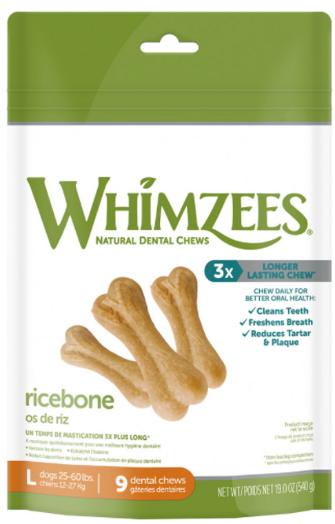 Whimzees Dog Rice Bone Dental Chew 19oz