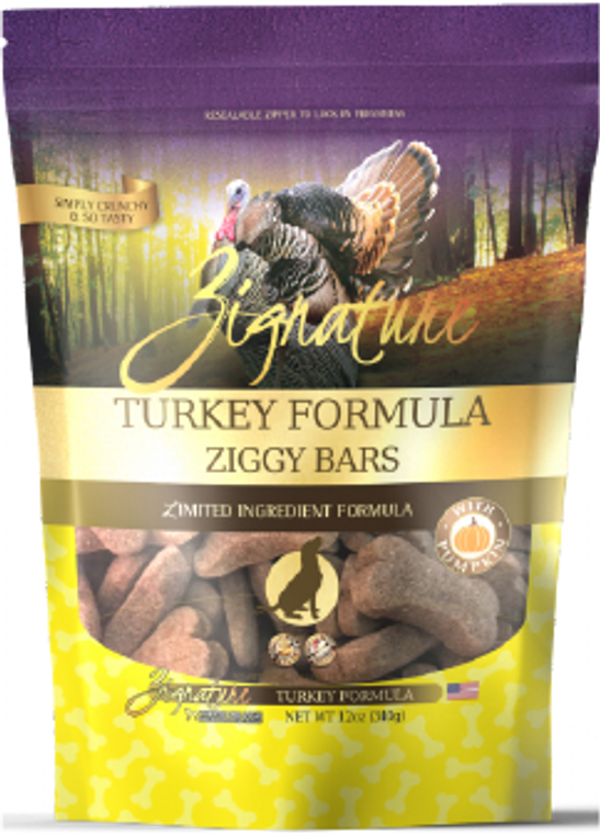 Zignature Ziggy Bars Treats Turkey Dog Treat 12oz