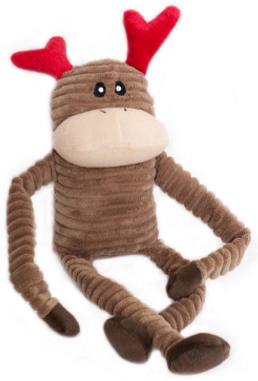 Zippy Paws Small Crinkle Reindeer Holiday Dog Toy