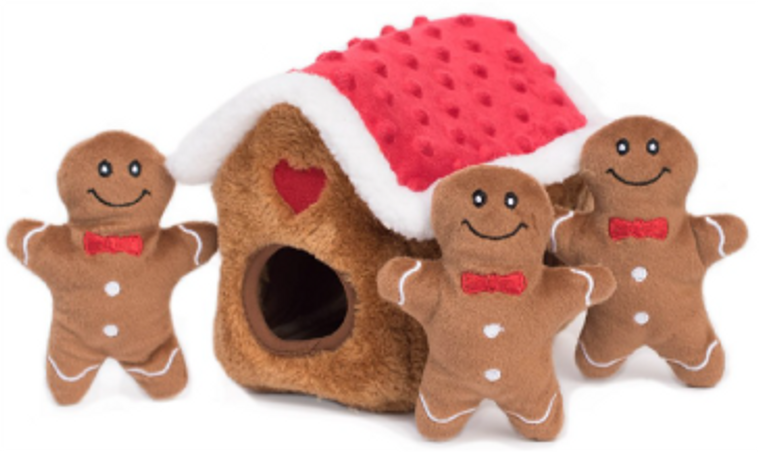 Zippy Paws Gingerbread House Holiday Dog Toy