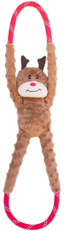 Zippy Paws Reindeer Ropetugz Holiday Dog Toy